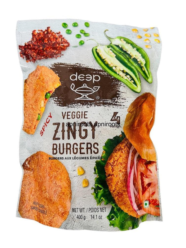 DEEP VEGGI ZINGY BURGERS 400GM - apniroots Grocery